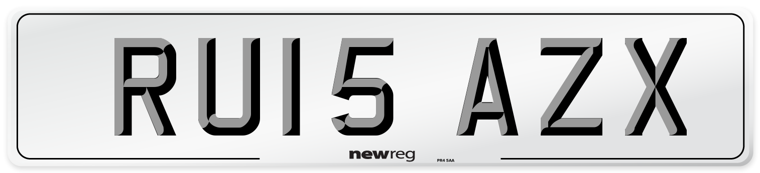 RU15 AZX Number Plate from New Reg
